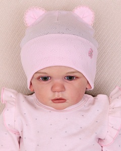 07-10-NT Шапка с ушками для девочки (46-48)