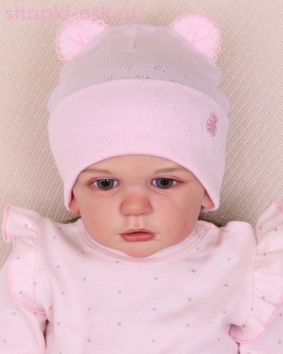 07-10-NT Шапка с ушками для девочки (46-48) - Шапки-НСК. Головные уборы оптом и в розницу.