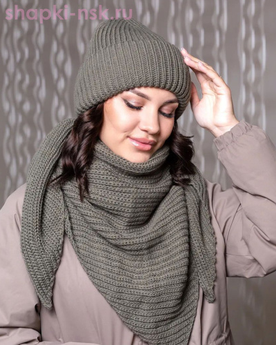 M 1133 S 1133 Комплект женский (колпак+косынка) (56-58) - Шапки-НСК. Головные уборы оптом и в розницу.