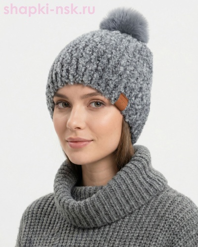 13321/2 MWH Бини женская флис (56-58) - Шапки-НСК. Головные уборы оптом и в розницу.