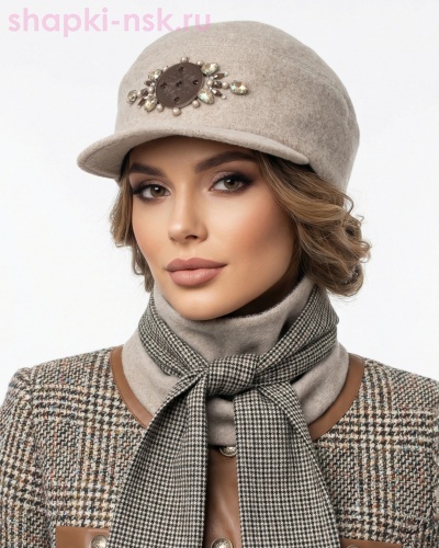 Аюна стразы Комплект флис (бейсболка+бактус) (57-59) - Шапки-НСК. Головные уборы оптом и в розницу.