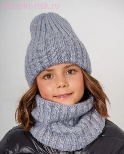 Q 200 D 200 Комплект флис (колпак+снуд) (52-54) - Шапки-НСК. Головные уборы оптом и в розницу.