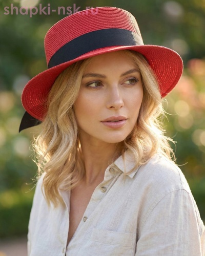 Ш58 Канотье Шляпа женская (56-58) - Шапки-НСК. Головные уборы оптом и в розницу.