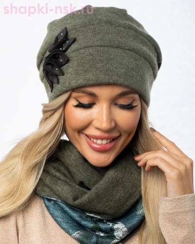 0121к СП Комплект женский флис (шапка+снуд) (56-58) - Шапки-НСК. Головные уборы оптом и в розницу.