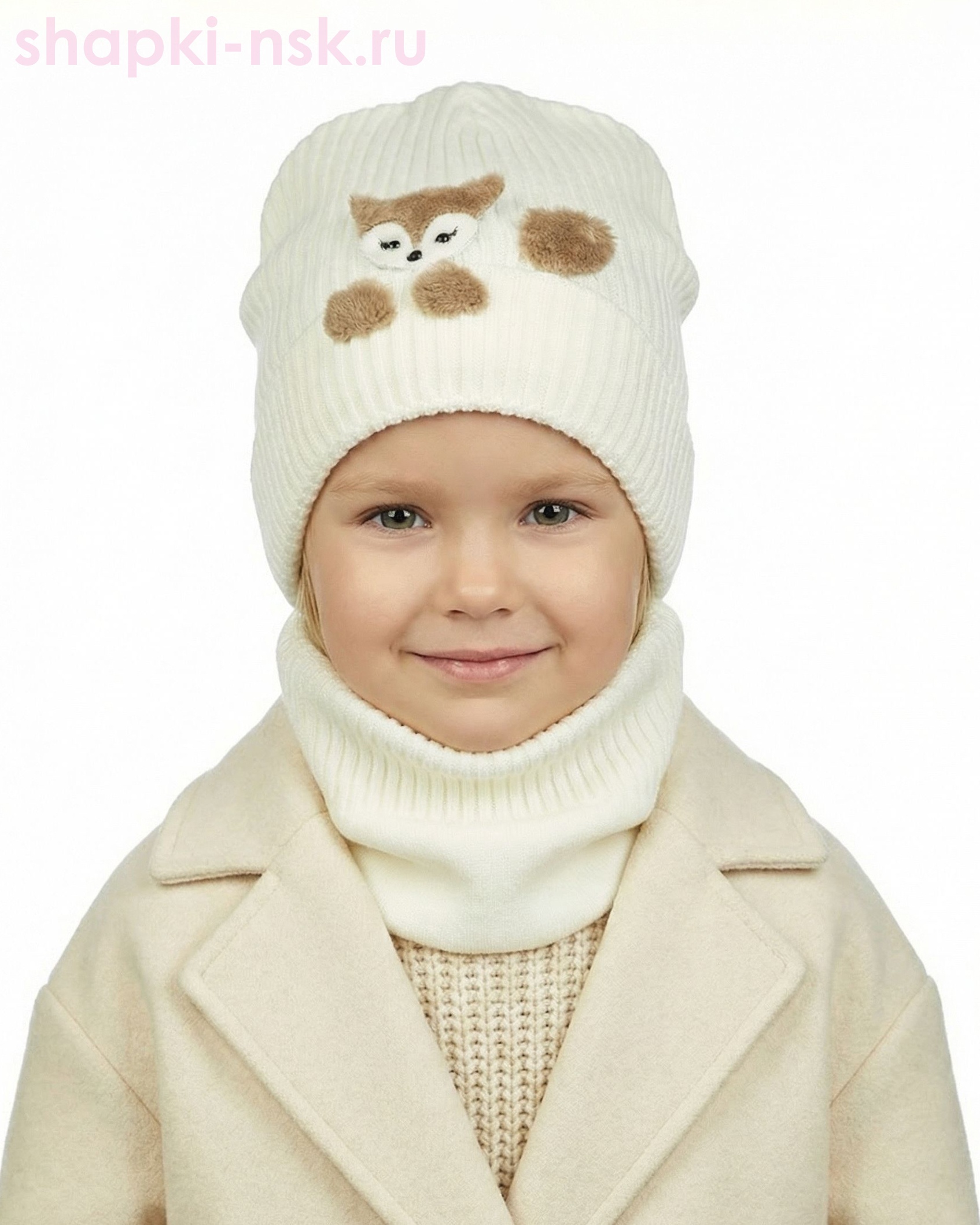 07-23-H Комплект для девочки (шапка+снуд) (46-48)