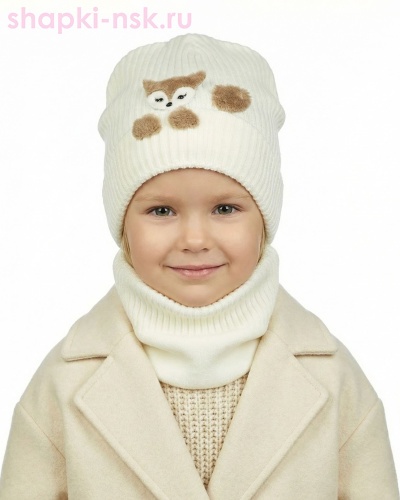 07-23-H Комплект для девочки (шапка+снуд) (46-48) - Шапки-НСК. Головные уборы оптом и в розницу.