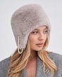 Головные уборы Levelpro Марго экомех ласка Ушанка женская флис (56-58) - пепельный