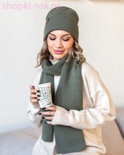 LS 11 PL 11 Комплект женский (колпак+шарф) (56-58) - Шапки-НСК. Головные уборы оптом и в розницу.