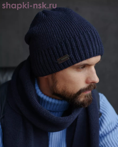 M 473 F 473 Комплект мужской флис (колпак+шарф) - Шапки-НСК. Головные уборы оптом и в розницу.