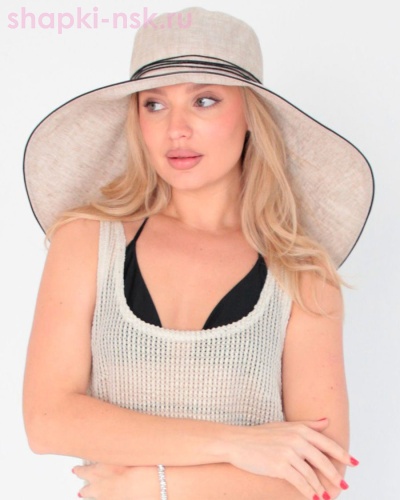 Лира супермакси Шляпа лён (56-57) - Шапки-НСК. Головные уборы оптом и в розницу.