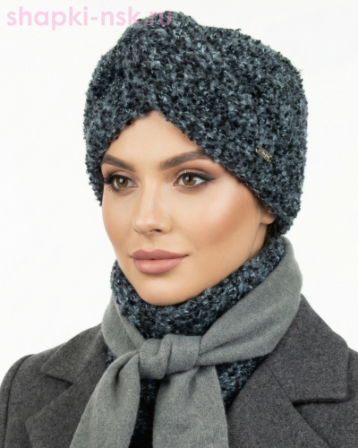 Ясмин драп Комплект женский (чалма+бактус) (55-58) - Шапки-НСК. Головные уборы оптом и в розницу.