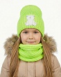 Комплекты Поляярик 18-64-L Комплект для девочки флис (колпак+снуд) (52-54) - 1