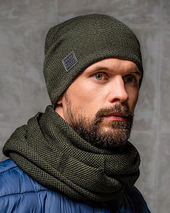 LL 1003 PE 1003 Комплект мужской флис (колпак+снуд) (57-59)