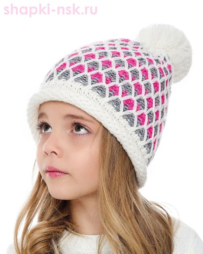 9371/2 MGH Бини для девочки флис (52-54) - Шапки-НСК. Головные уборы оптом и в розницу.