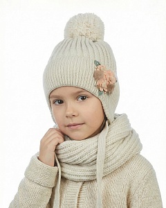 02-73-S Комплект для девочки (шапка+снуд) (52-54)