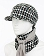Комплекты Инга Шляпный дом Аюна Комплект женский флис (бейсболка+бактус) (57-59) - черный-белый
