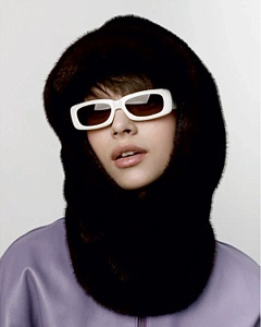 Монклер Капор женский флис экомех норка (56-58)