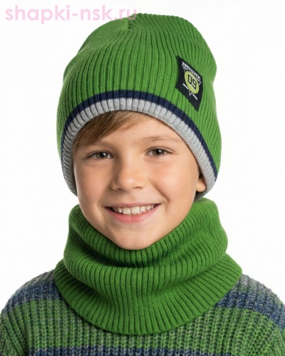 01-20-E Комплект флис (колпак+снуд) (48-52) - Шапки-НСК. Головные уборы оптом и в розницу.