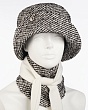 Комплекты Инга Шляпный дом Ксения Комплект (шляпа+косынка) (57-59) - черный-белый