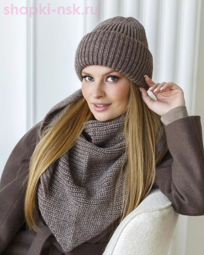 M 1133 S 1133 Комплект женский (колпак+косынка) (56-58) - Шапки-НСК. Головные уборы оптом и в розницу.