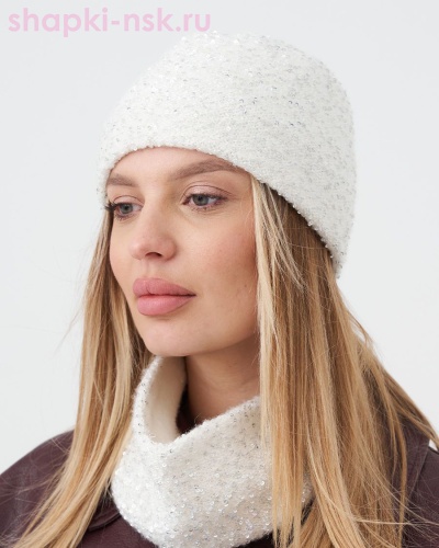 Мур пряжа Альпака пайетки Шапка (56-58) - Шапки-НСК. Головные уборы оптом и в розницу.