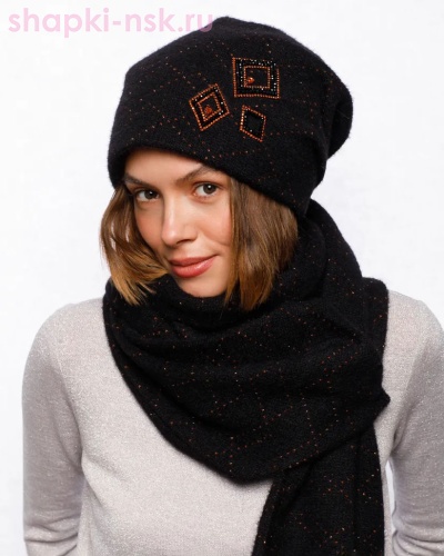 0193к СП Комплект женский флис (колпак+шарф) (56-58) - Шапки-НСК. Головные уборы оптом и в розницу.