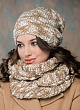 Комплекты Gulyann Knitwear Amore 3 флис (колпак+снуд) Комплект - camel-белый