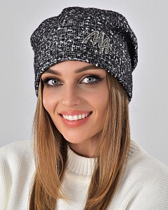 Букле пайетка вышивка Шапка флис (56-58)