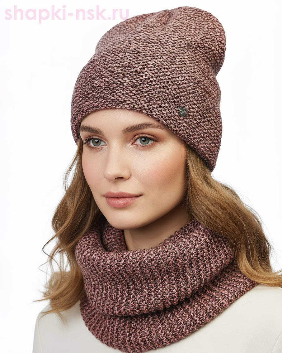 55335 Комплект женский (колпак+снуд) (56-58)