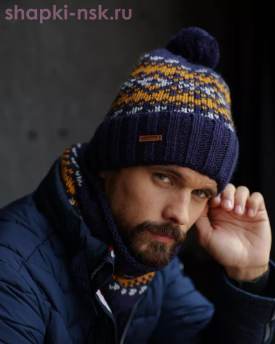 MM 446 F 446 Комплект мужской флис (шапка+снуд) - Шапки-НСК. Головные уборы оптом и в розницу.