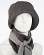 Комплекты Инга Шляпный дом Ксения Комплект (шляпа+косынка) (57-59) - т.серый