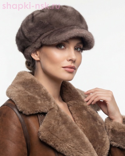 Тэра-2 Кепка женская экомех норка (56-58) - Шапки-НСК. Головные уборы оптом и в розницу.
