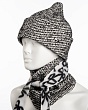 Комплекты Инга Шляпный дом Тюльпан Комплект флис (колпак+бактус) (56-58) - черный-белый
