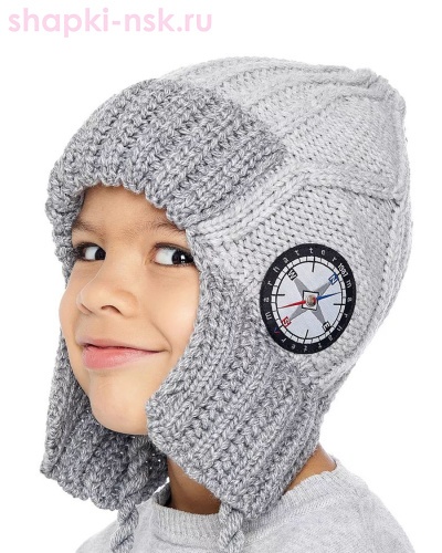 7987 Ушанка для мальчика флис (50-54) - Шапки-НСК. Головные уборы оптом и в розницу.