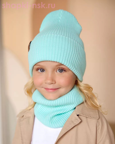 Q 181 D 181 Комплект детский (колпак+снуд) (50-54) - Шапки-НСК. Головные уборы оптом и в розницу.