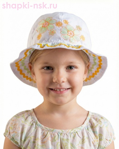 453 ЛЕ Вьюнок Панама для девочки (46-52) - Шапки-НСК. Головные уборы оптом и в розницу.