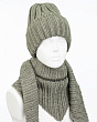 Комплекты Fomas LS 57 PL 57 Комплект женский флис (колпак+косынка) (56-58) - серо-зеленый