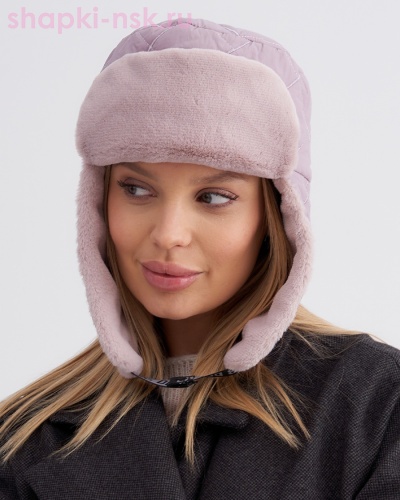 Тиффани плащевка стеганая хит Ушанка женская (56-58) - Шапки-НСК. Головные уборы оптом и в розницу.