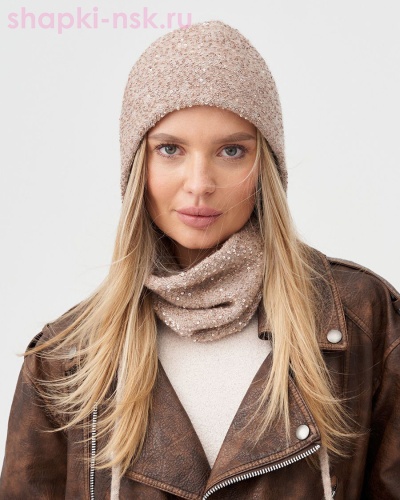 Фея пряжа Альпака пайетки Чепчик (56-58) - Шапки-НСК. Головные уборы оптом и в розницу.