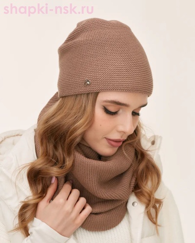 LL 36 PL 36 Комплект женский (колпак+снуд) (56-58) - Шапки-НСК. Головные уборы оптом и в розницу.