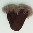 Перчатки, варежки, митенки A 022-ККП (7-8) флис жен. Варежки - какао