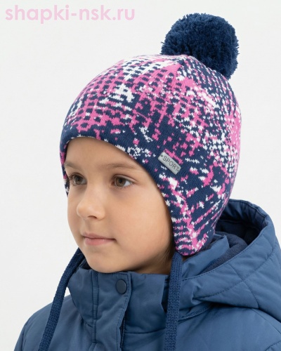 9398/2 MGU Ушанка для девочки флис (50-52) - Шапки-НСК. Головные уборы оптом и в розницу.
